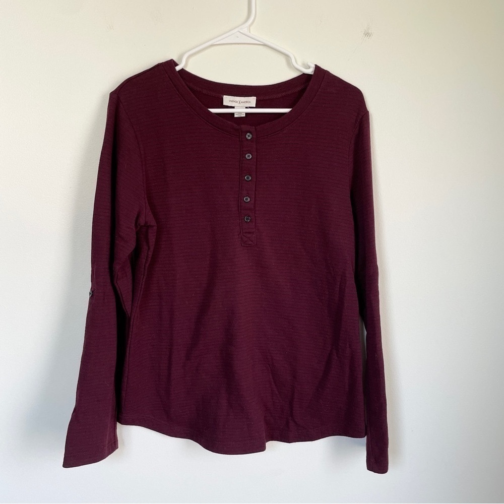 Vintage America henley maroon sweatshirt